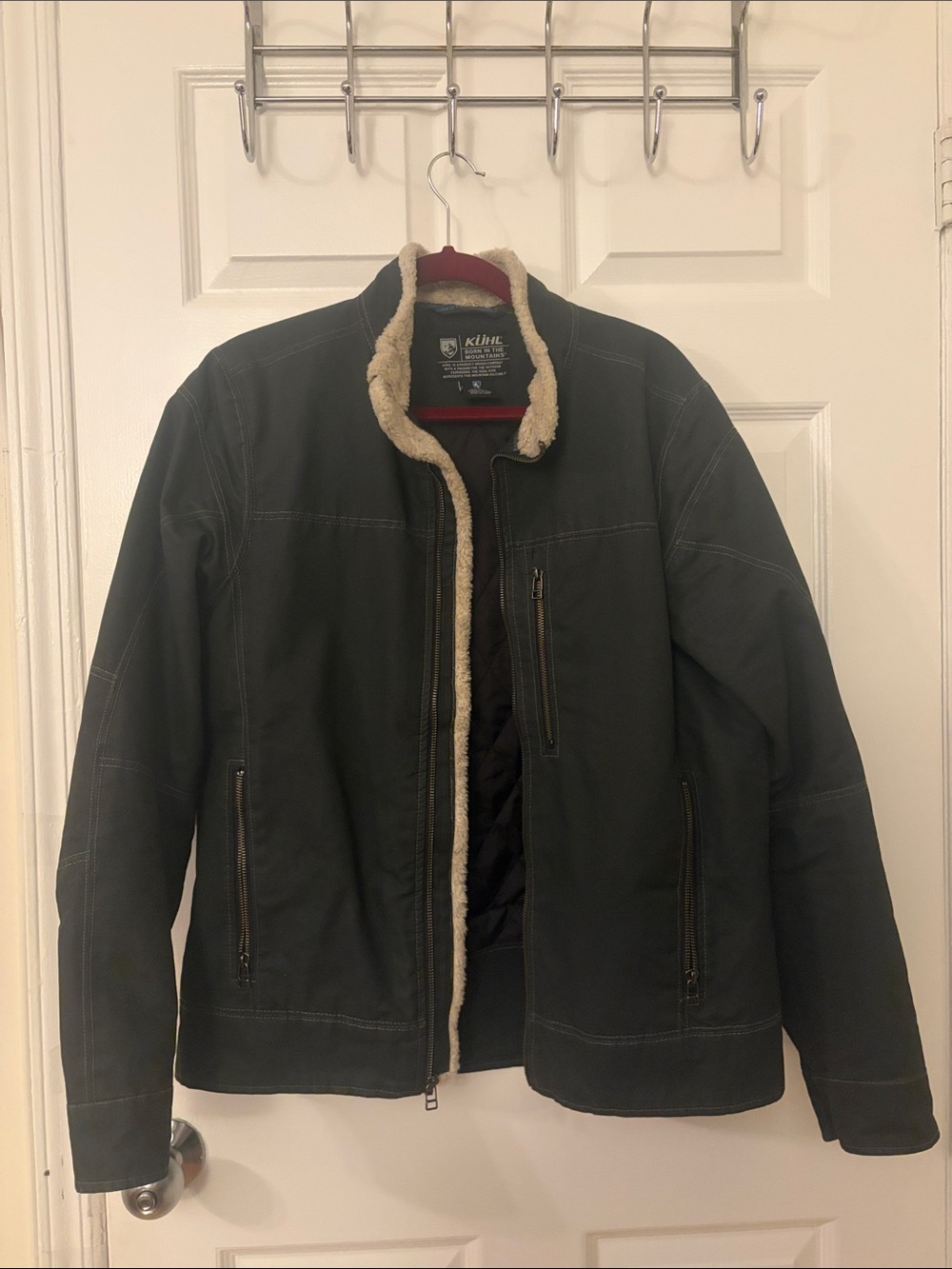 KUHL Mens Navy Blue  Sherpa-Lined Jacket